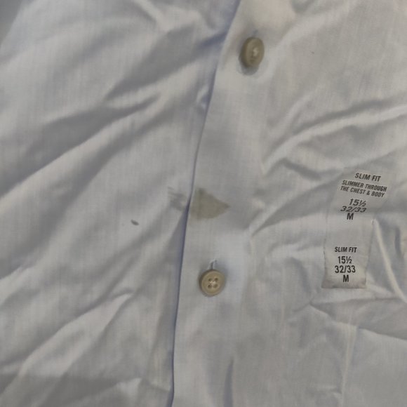 DEFECT Calvin Klein Men SlimFit Performance 15.5 32/33 Herringbone Blue $75 A381 - Picture 3 of 3